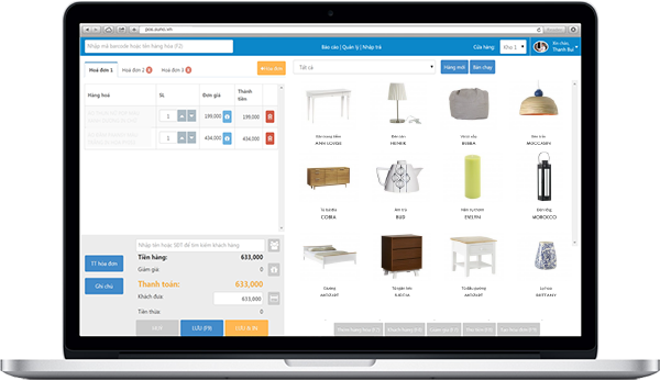 Phần mềm Suno - quản lý bán hàng cửa hàng nội thất, gia dụng